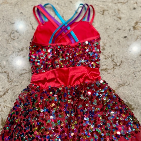 Rainbow sequin Weissman dance costume 10886 IC - Picture 3 of 9